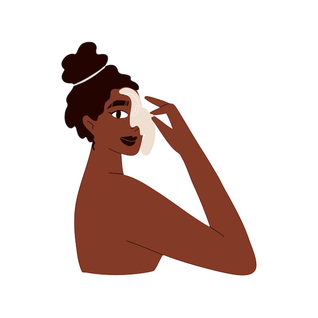 Vector a woman applies a face mask vector illustration in flat style