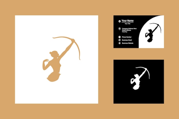 Woman Archer Silhouette Illustration a Fantasy Woman Archer with a Bow or a Horoscope Symbol