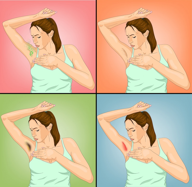 Vector woman armpits illustration