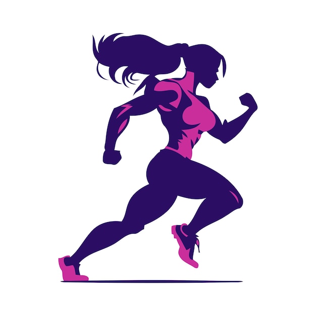 Woman Athlete Female Fitness vector Silhouette Body Builder Fitness model