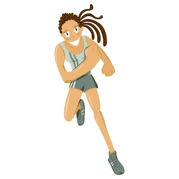 Vector woman athlete running vector illustration