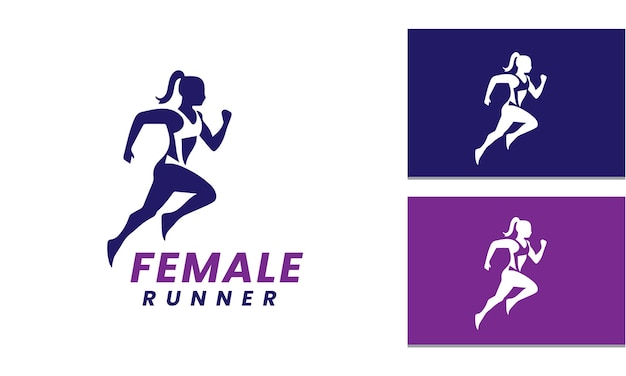 Woman athletic sport logo icon vector design concept minimalist modern unique template