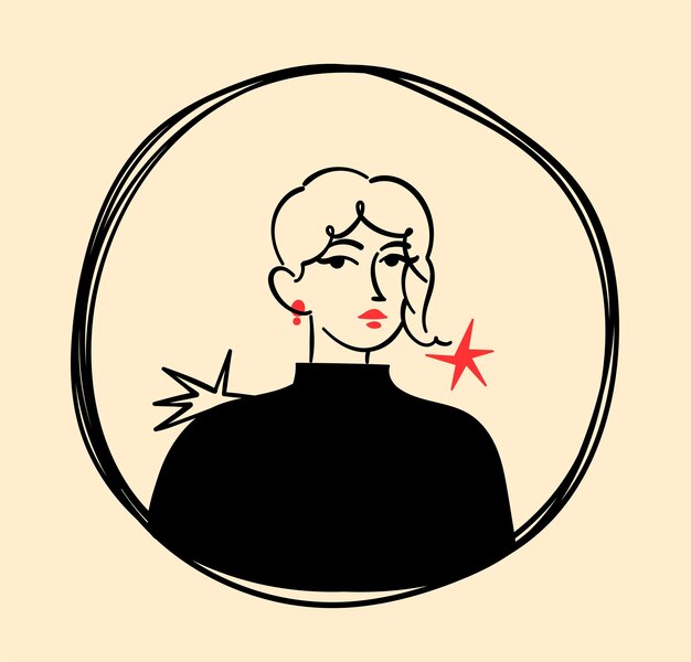 Woman avatar in a circle