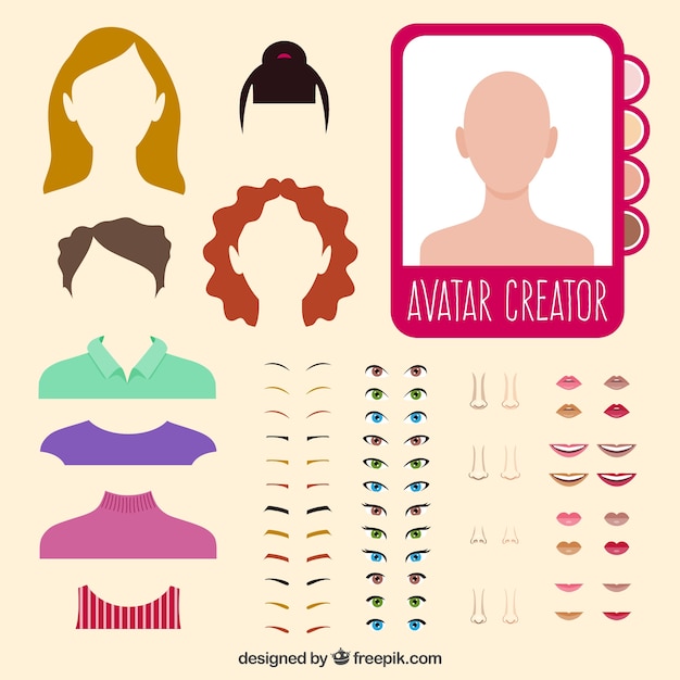 Vector woman avatar creator