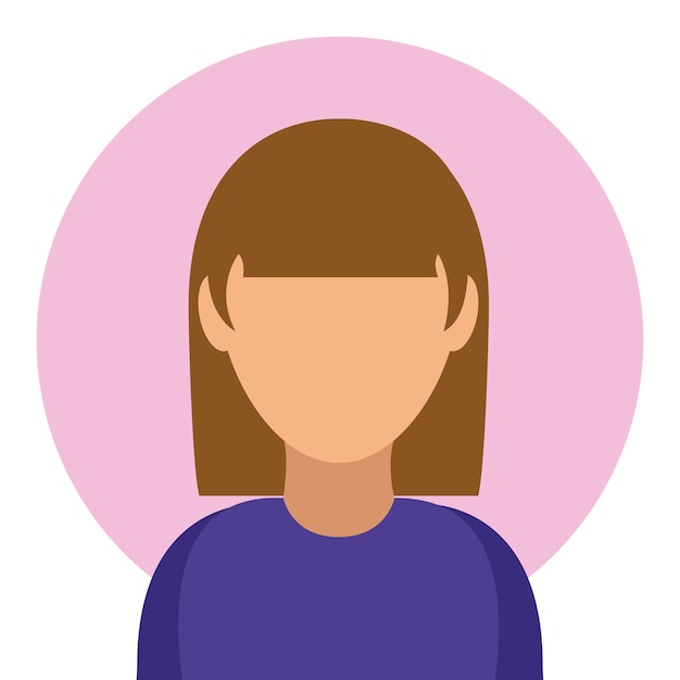 Профиль аватара женщины на круглом значке