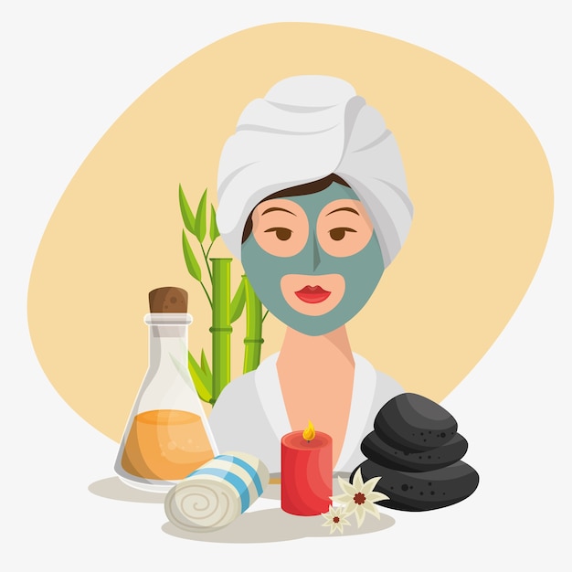 Vettore avatar donna sulla spa