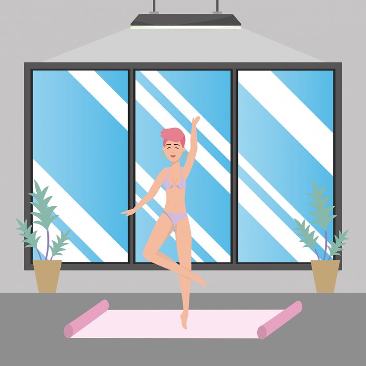 Vector woman avatar in underwear