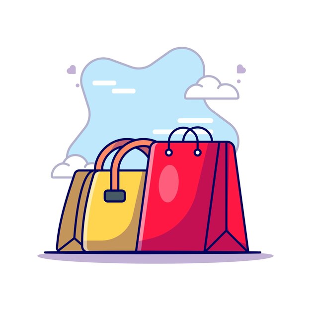 Woman bag and shopping bag to women day vector icon illustration