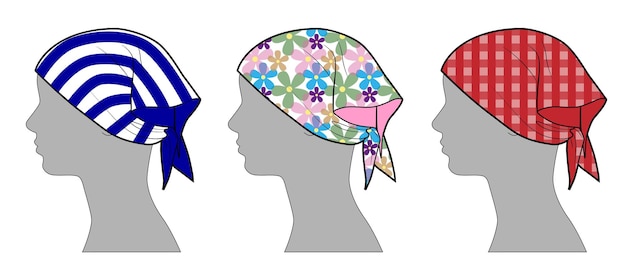 Woman bandana with different patterns