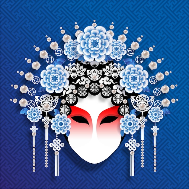 Woman in beautiful traditional chinese opera ,vector illustration for cute design.