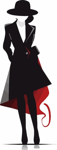 Vector a woman in a black coat with the word love on it.