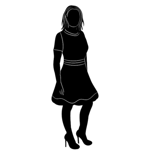 Vector woman black silhouette isolated vector