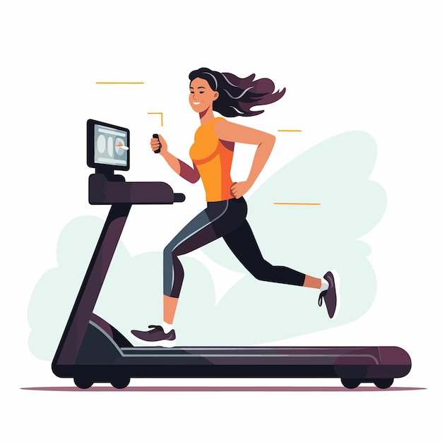 Woman_blogger_running_on_treadmill_recording_video