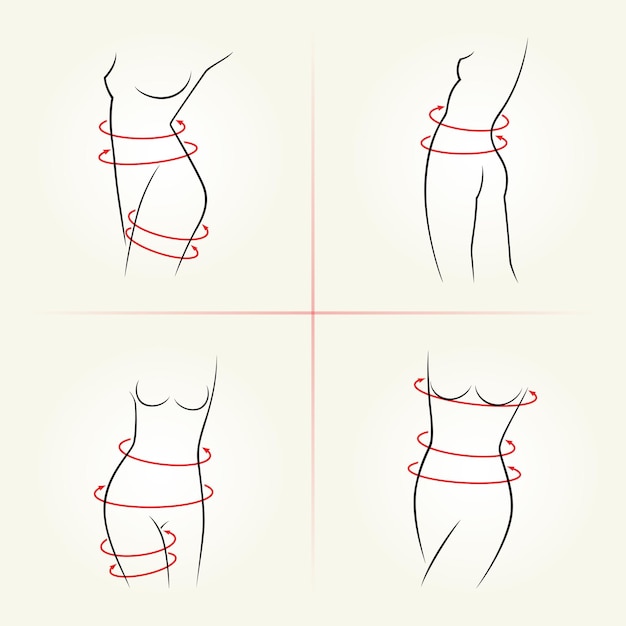 ベクトル プラスチック手術のコンセプトを用いて女性の体の正 体重減量ベクトルイラスト