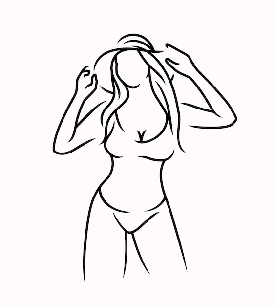 Woman body silhouette logo illustration