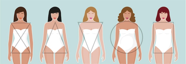 Vector woman body types