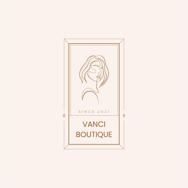 Vector woman boho badge logo