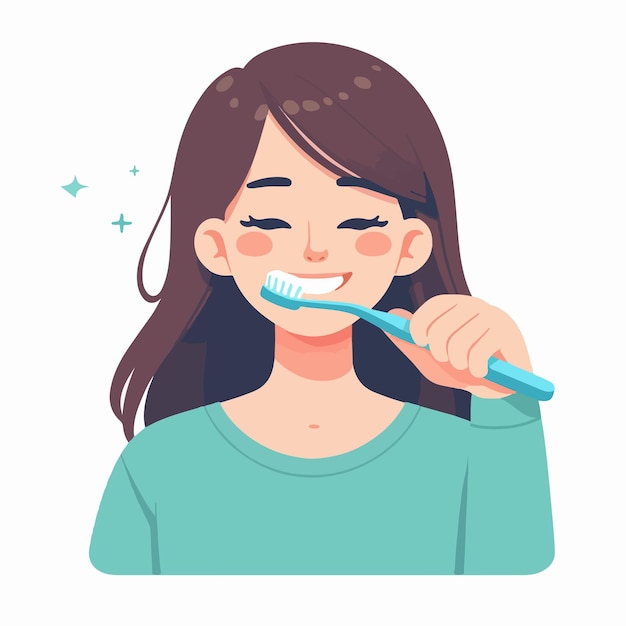 a woman brushing her teeth