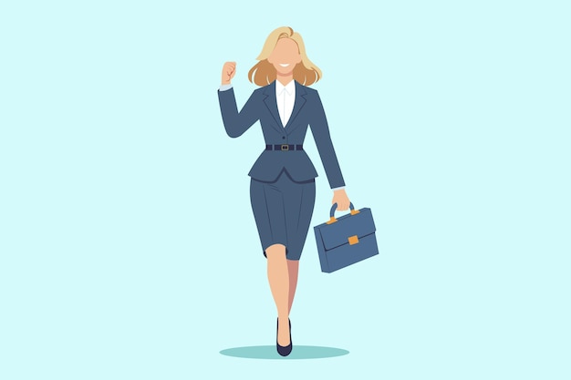 Vector a woman in a business suit with a hand pointing upstrongstrong confident businesswoman