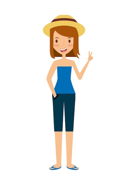 Vector woman cartoon icon