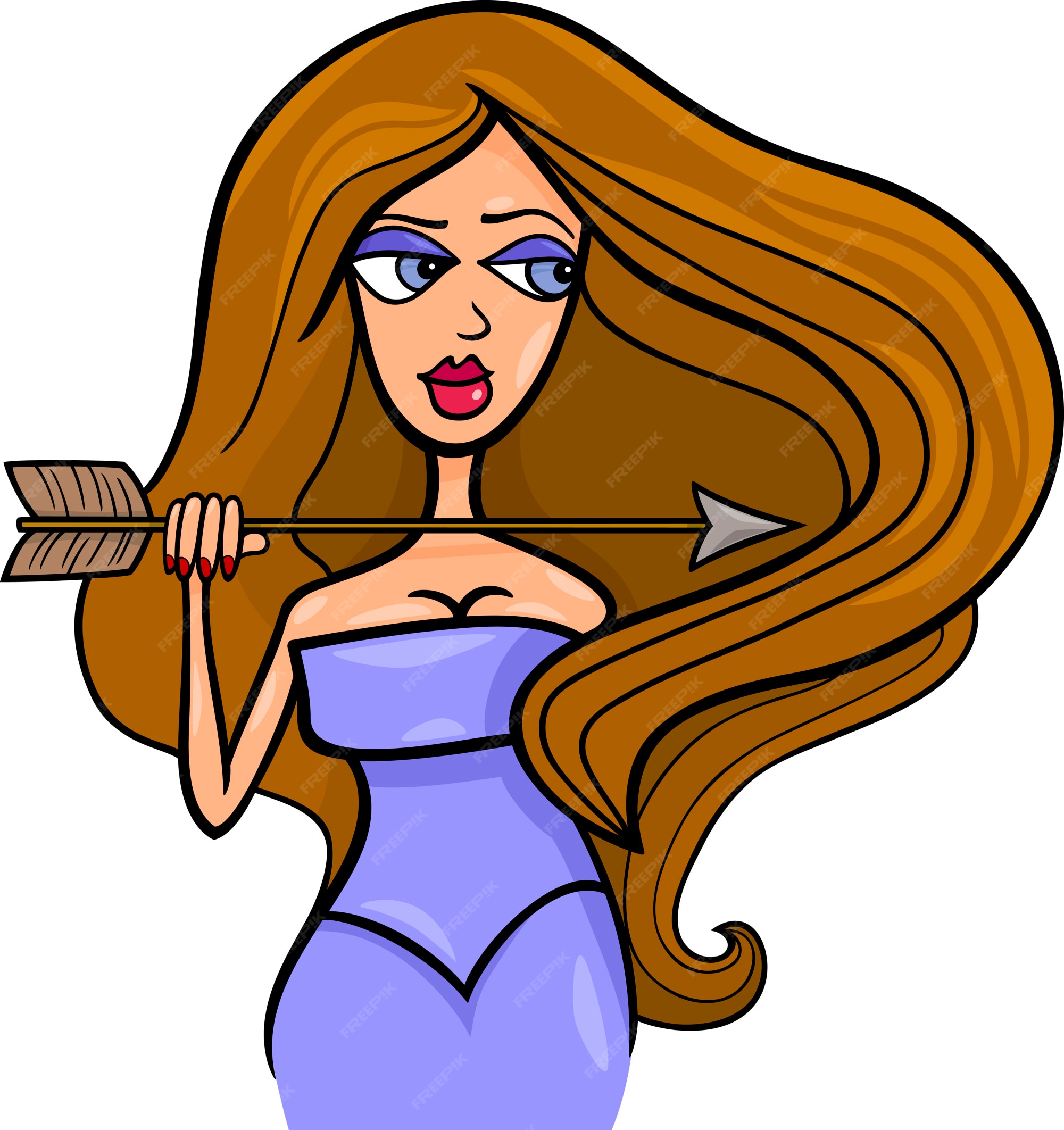 Premium Vector | Woman cartoon illustration sagittarius sign Premium Vector | Woman cartoon illustration sagittarius sign