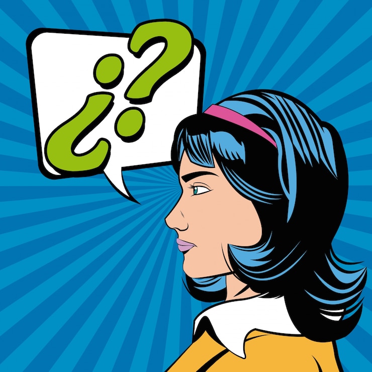 Vector woman cartoon with bubble icon