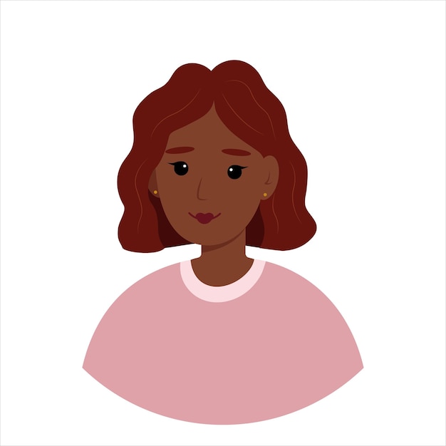 Vector woman character with red coloured hair