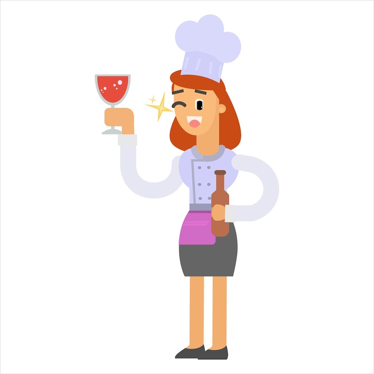 Vector woman chef cartoon vector