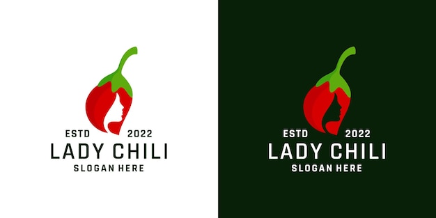 Vector woman and chili logo template