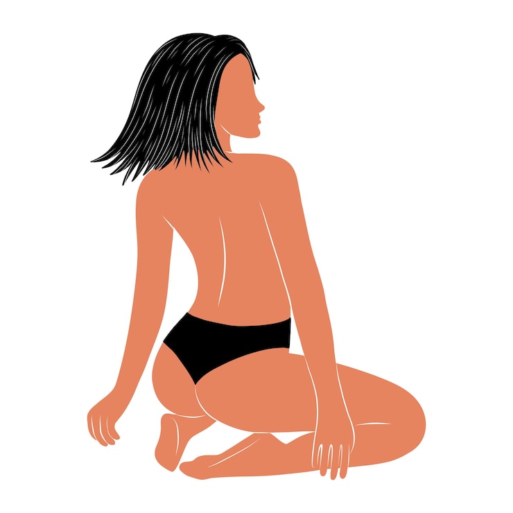Vector woman contour astrology goddess of female power zodiac signs tarot cards fortunetelling and pre