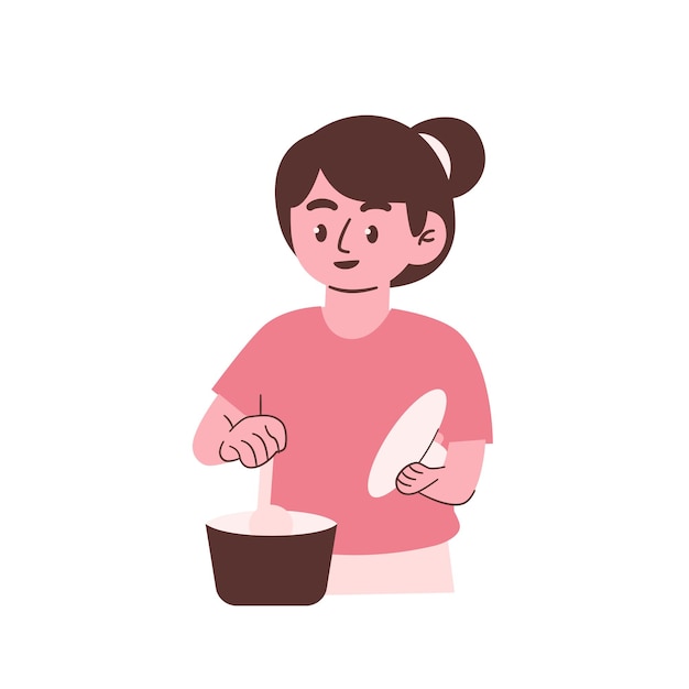 Woman Cooking at kitchen