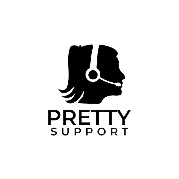 Woman customer care support logo design