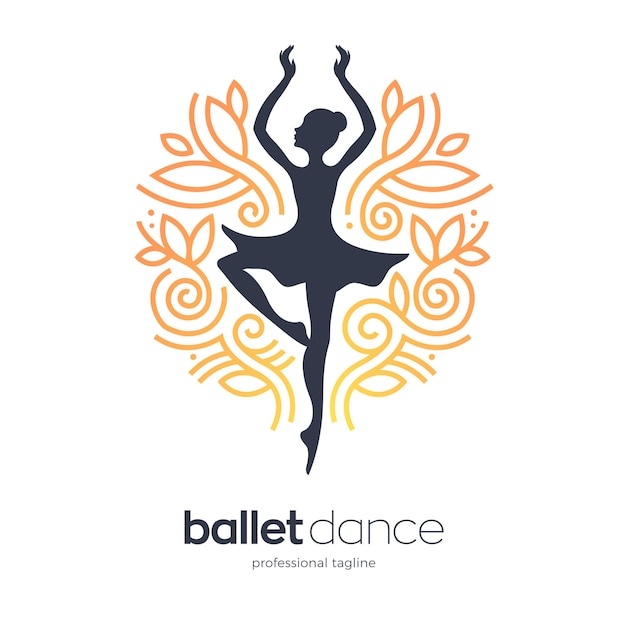 Woman dancing logo template