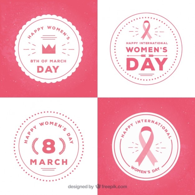 Woman day cute vintage badges