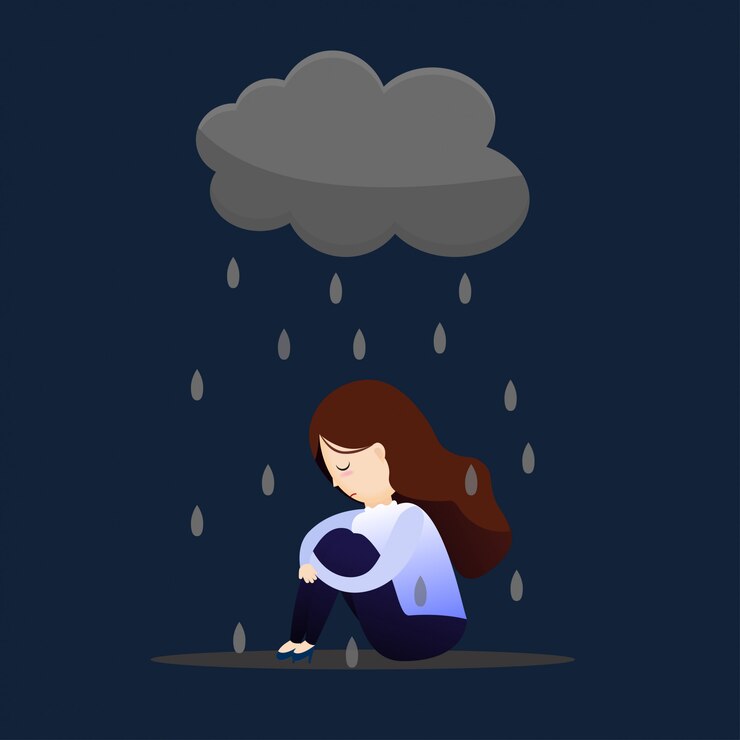 Vector 女性意気消沈した概念。