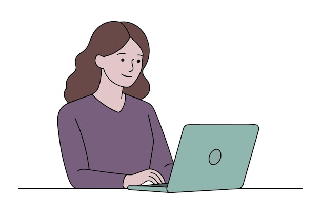 コンピューターを見ている女性デザイナー