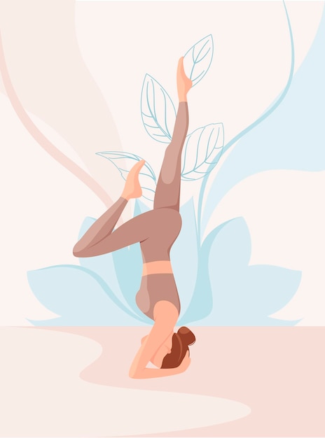 A woman does yoga Cartoon design