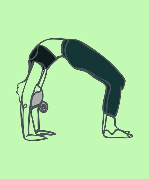 Vector woman doing exercise in yoga pose vector silhouette illustration