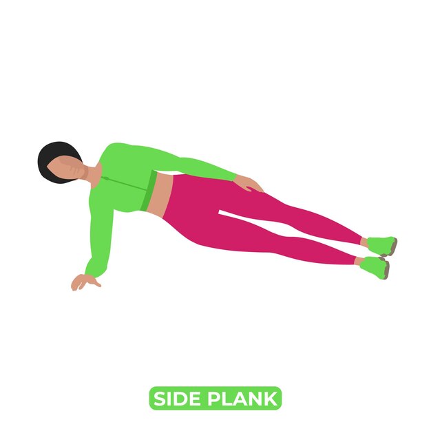 Woman Doing Side Plank Bodyweight Fitness Static Exercise for Core