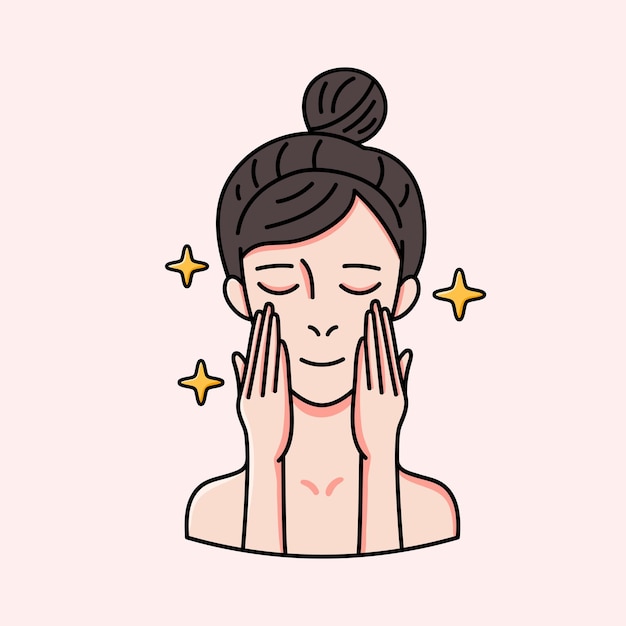 a woman doing a skin care routine