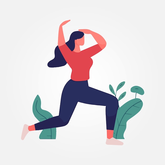 woman doing stretching exercises in the morning