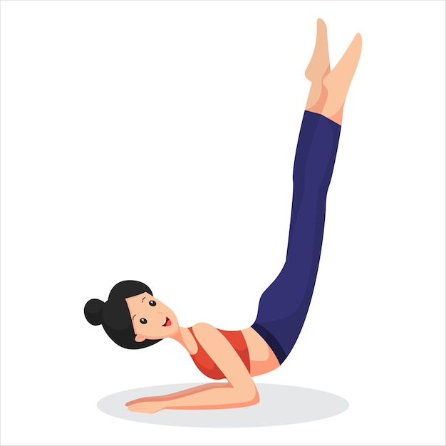 Woman Doing Yoga Character Design Illustration