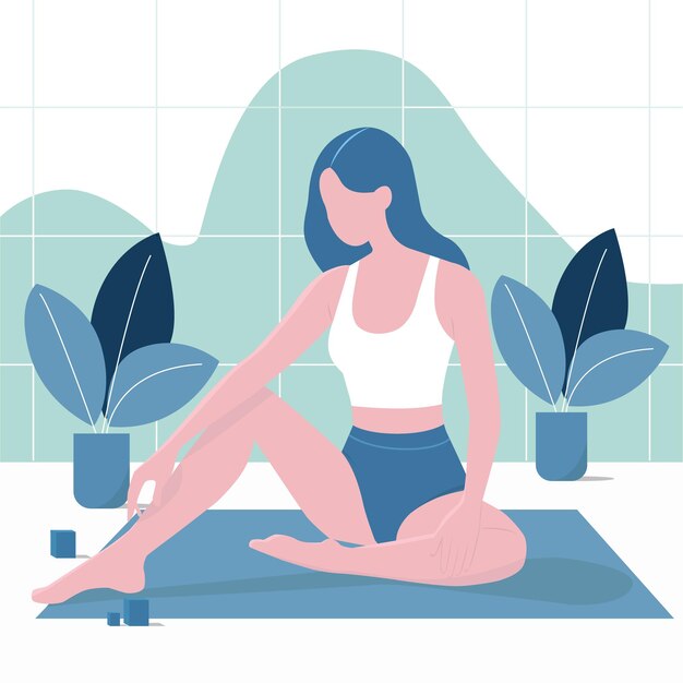 Vector a woman doing yoga and exercise