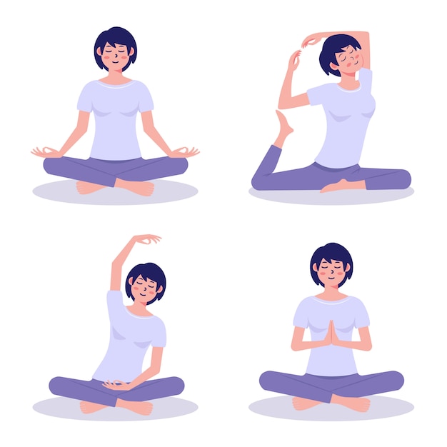 Woman doing yoga flat design