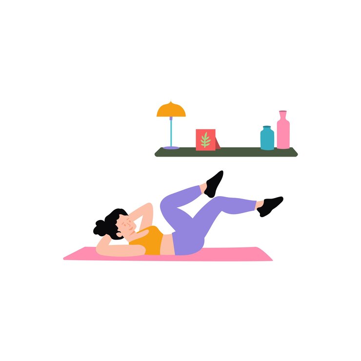 Vector a woman doing yoga in front of a chair that says'yoga'on it