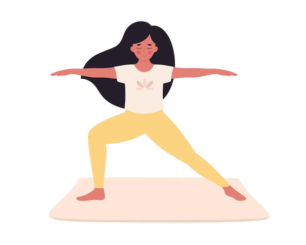 Женщина занимается йогой Здоровый образ жизни забота о себе йога медитация психическое благополучие