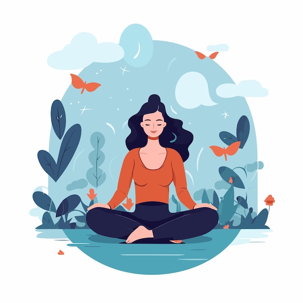 Woman doing yoga vector illustration