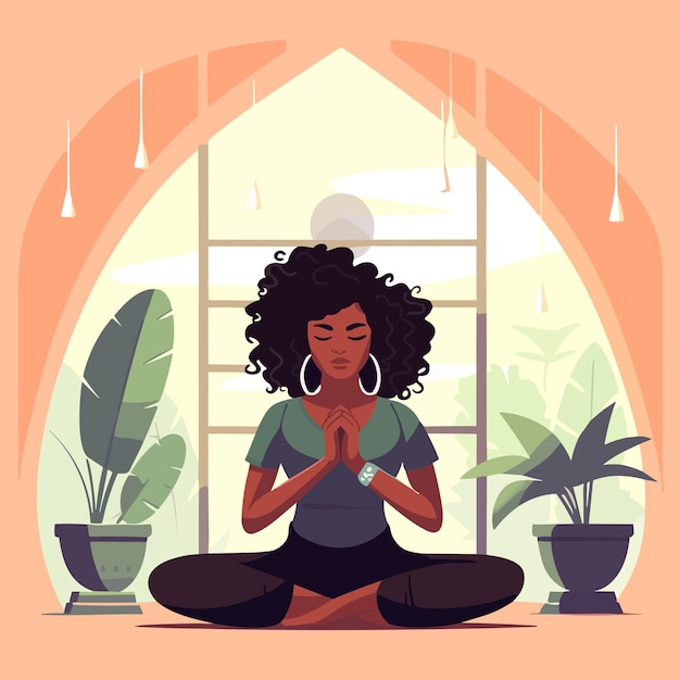 Woman doing yoga vector illustration