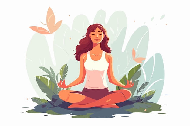 Vector woman doing yoga vector illustration