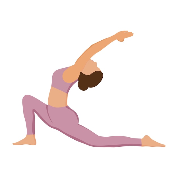 Una donna che fa l'illustrazione di vettore di yoga